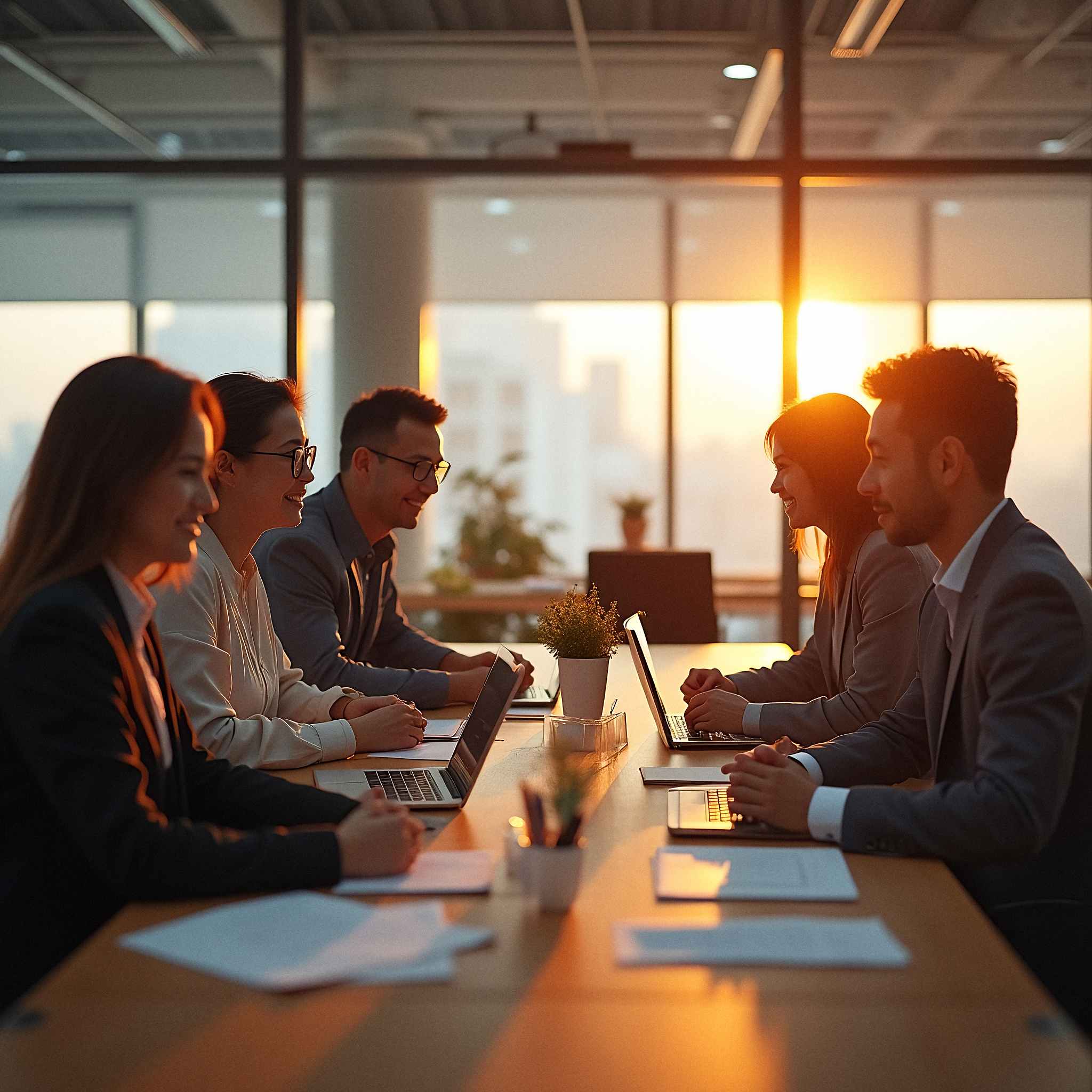 Equipe tri-língue - Reunião de negócios